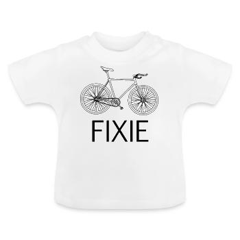 Vélo Fixie - T-shirt bio col rond Bébé - blanc - Devant
