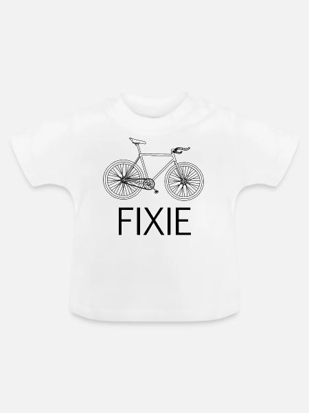 Fixie Fahrrad - Baby Bio-T-Shirt mit Rundhals - Weiß