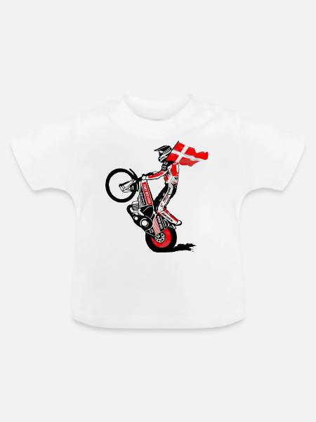 Speedway Driver - Denmark - Baby Bio-T-Shirt mit Rundhals - Weiß