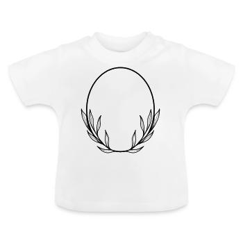 Couronne florale boho feuille de saule - T-shirt bio col rond Bébé - blanc - Devant