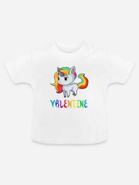 Einhorn Valentine - Baby Bio-T-Shirt mit Rundhals - Weiß