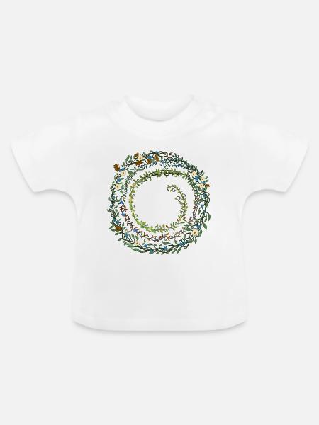 Laub - Baby Bio-T-Shirt mit Rundhals - Weiß