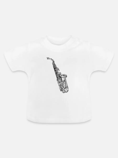 Saxophonist - Baby Bio-T-Shirt mit Rundhals - Weiß