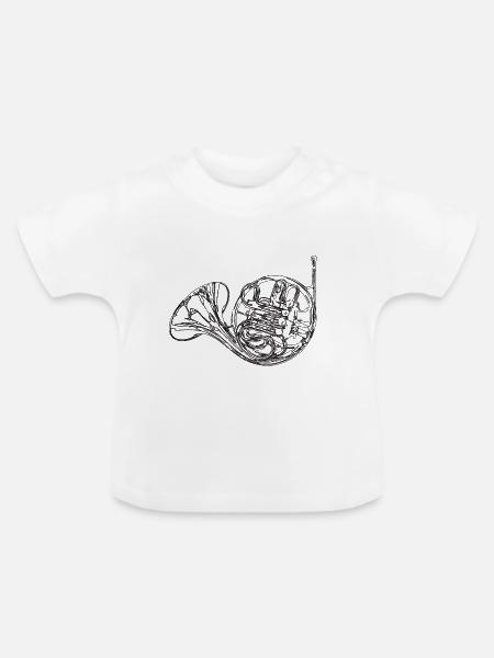 Horn - Baby Bio-T-Shirt mit Rundhals - Weiß