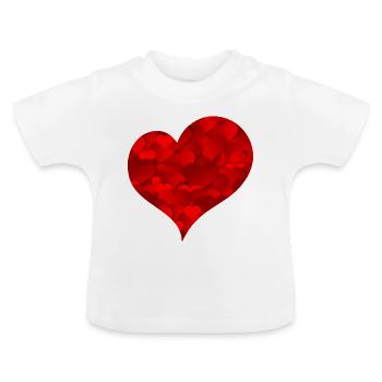 Hearts in hearts - Baby Organic T-Shirt with Round Neck - white - Front