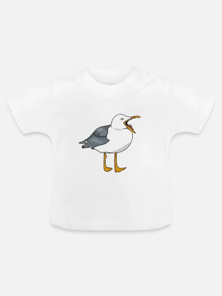 Möwe - Seagull - Baby Bio-T-Shirt mit Rundhals - Weiß