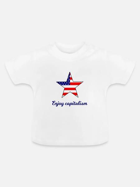 Kapitalismus Amerika - Baby Bio-T-Shirt mit Rundhals - Weiß