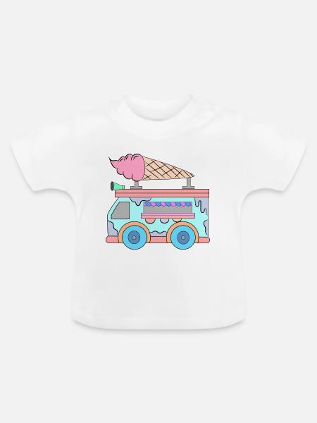 Süßigkeiten Kids Eiscreme - Baby Bio-T-Shirt mit Rundhals - Weiß