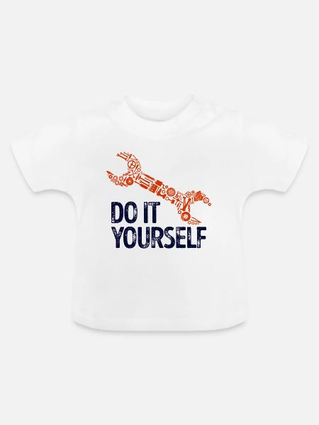 Auto Schraubenschlüssel Statement Schrauber - Baby Bio-T-Shirt mit Rundhals - Weiß