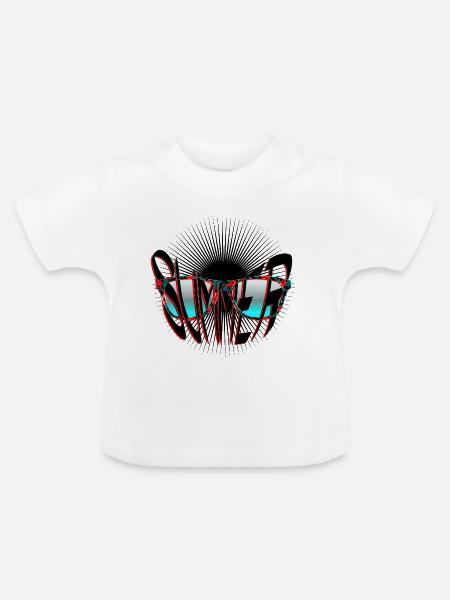Sonne und Sommer Sonnenbrille - Baby Bio-T-Shirt mit Rundhals - Weiß