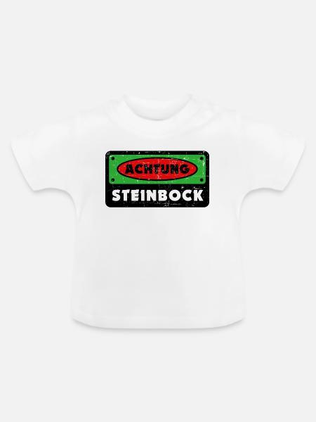 Steinbock Astrologie Tierkreis Statement Gezeiten - Baby Bio-T-Shirt mit Rundhals - Weiß