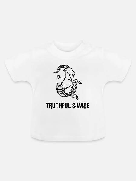 Sternzeichen Statement Steinbock Horoskop Galaxie - Baby Bio-T-Shirt mit Rundhals - Weiß