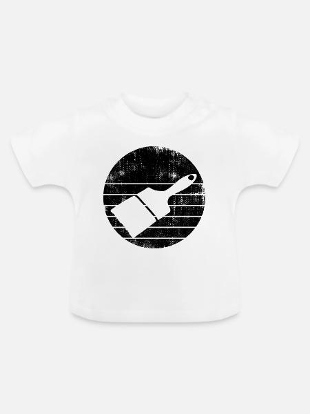 Maler Pinsel - Baby Bio-T-Shirt mit Rundhals - Weiß