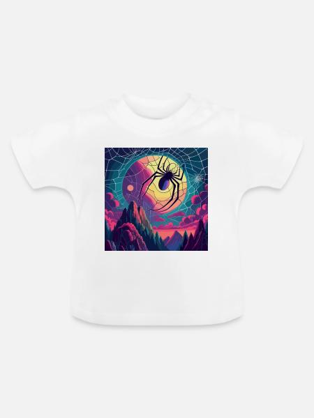 Moon Spiderweb - Baby Bio-T-Shirt mit Rundhals - Weiß