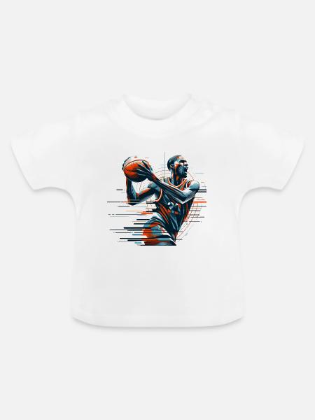 Basketball dynamisch Geschenk - Baby Bio-T-Shirt mit Rundhals - Weiß