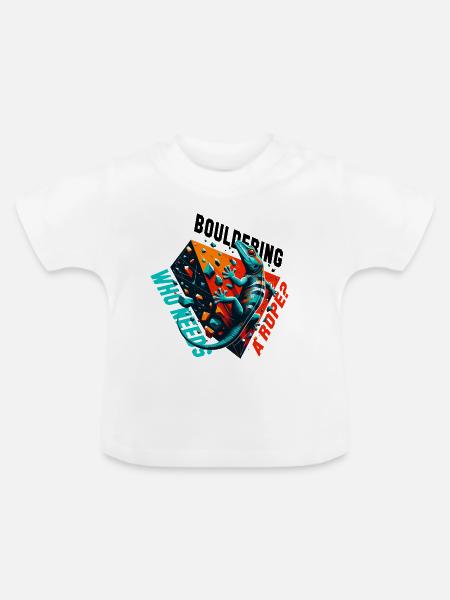 Bouldern Gecko Seil? Geschenk - Baby Bio-T-Shirt mit Rundhals - Weiß