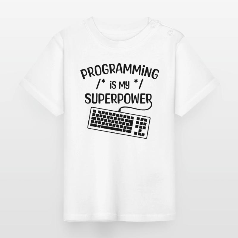 Computer Freak Statement Developer Programmer Baby Organic T-Shirt with Round Neck
