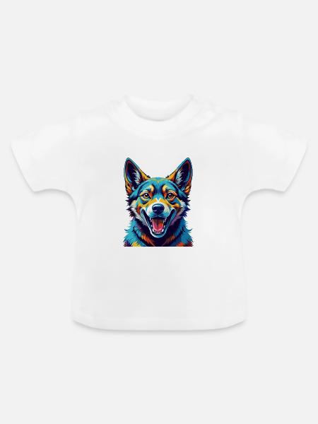 Neuguinea Singende Hunderasse Karikatur Kawaii - Baby Bio-T-Shirt mit Rundhals - Weiß