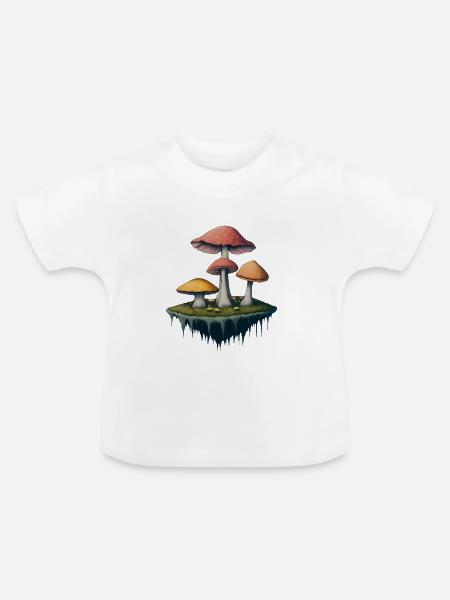 VERZAUBERTE PILZINSEL - Baby Bio-T-Shirt mit Rundhals - Weiß