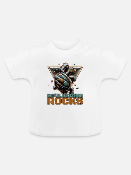 Bouldern Rocks Schildkröte Klettern Geschenk - Baby Bio-T-Shirt mit Rundhals - Weiß