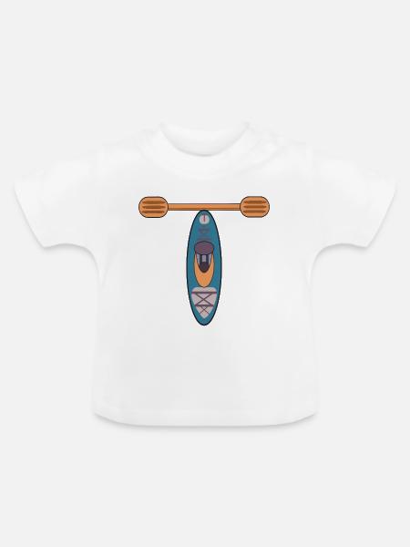 BUCHSTABE T - KAJAK - Baby Bio-T-Shirt mit Rundhals - Weiß