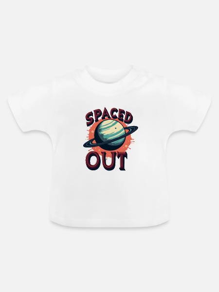 Spaced Out - Baby Bio-T-Shirt mit Rundhals - Weiß