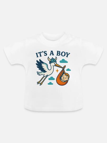 Viking Boy Arrival - Baby Bio-T-Shirt mit Rundhals - Weiß