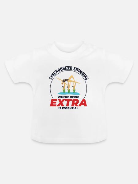 Synchronschwimmen, wo man extra ist - Baby Bio-T-Shirt mit Rundhals - Weiß