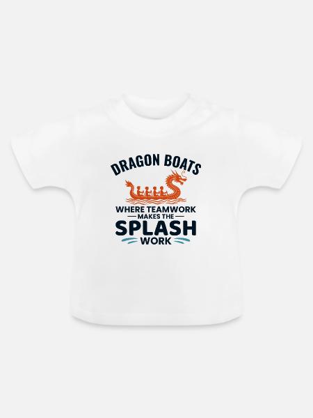 Drachenboot-Rennmannschaft - Baby Bio-T-Shirt mit Rundhals - Weiß