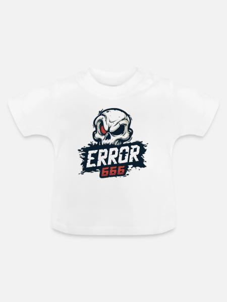 skull_0631 - Baby Bio-T-Shirt mit Rundhals - Weiß
