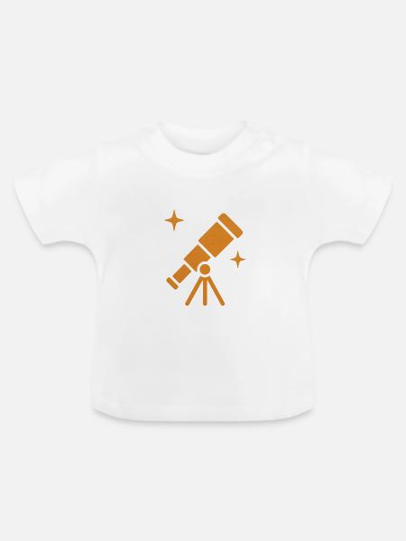 Teleskop - Baby Bio-T-Shirt mit Rundhals - Weiß