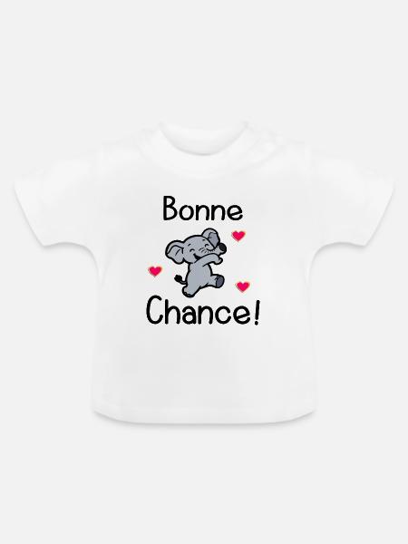 Elefanten-Erfolg - Baby Bio-T-Shirt mit Rundhals - Weiß