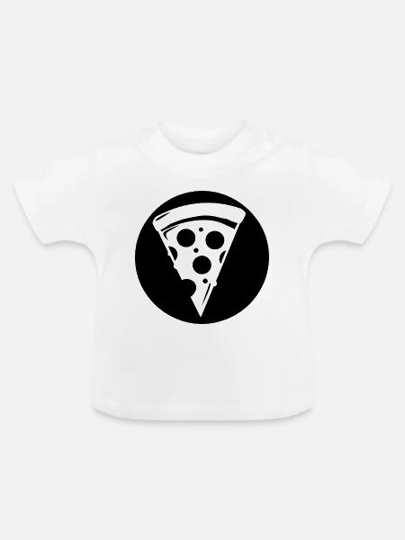 Pizzastück - Baby Bio-T-Shirt mit Rundhals - Weiß
