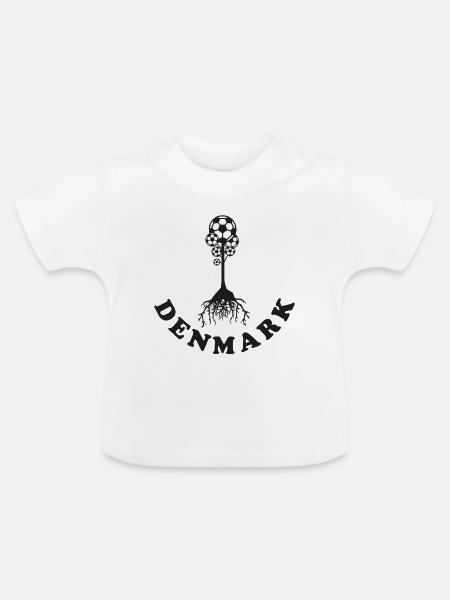 Denmark Fussball Baum - Baby Bio-T-Shirt mit Rundhals - Weiß