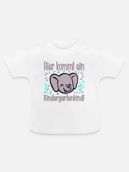 Kleinkinder Kindergartenkind - Baby Bio-T-Shirt mit Rundhals - Weiß