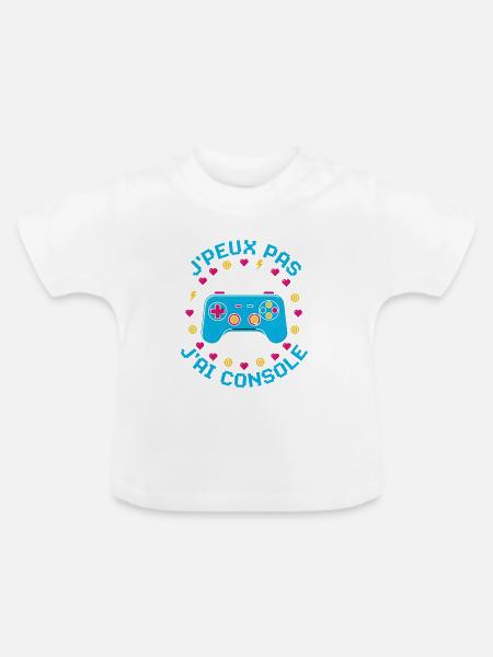 Ich kann nicht trösten - Baby Bio-T-Shirt mit Rundhals - Weiß