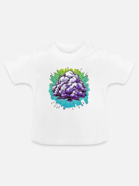 Lila Nebelknäuel Explosion - Baby Bio-T-Shirt mit Rundhals - Weiß