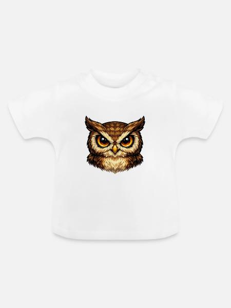 Wilde Nachteule - Baby Bio-T-Shirt mit Rundhals - Weiß