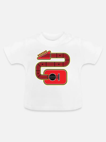 Rote Abstract Shape Gitarre - Baby Bio-T-Shirt mit Rundhals - Weiß