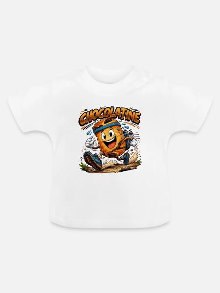 Chocolatine-Pfad - Baby Bio-T-Shirt mit Rundhals - Weiß