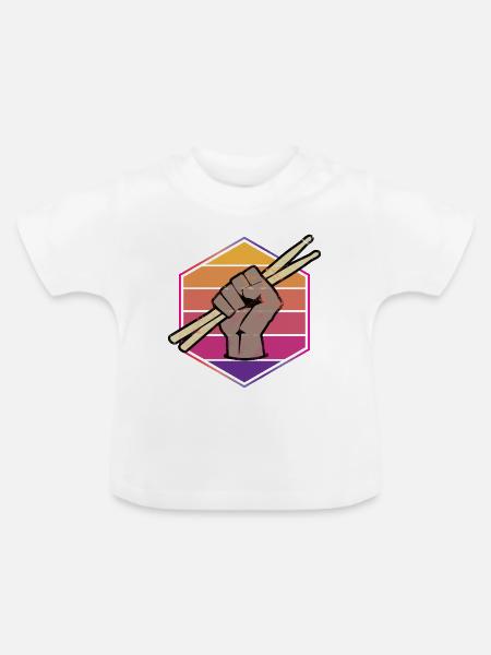 Drummer Schlagzeuger - Baby Bio-T-Shirt mit Rundhals - Weiß