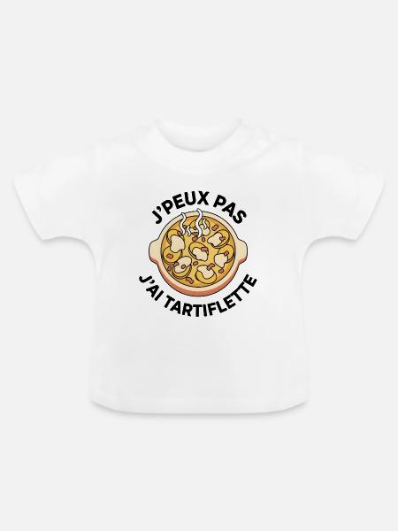 Dampfende Ravioli-Suppe - Baby Bio-T-Shirt mit Rundhals - Weiß