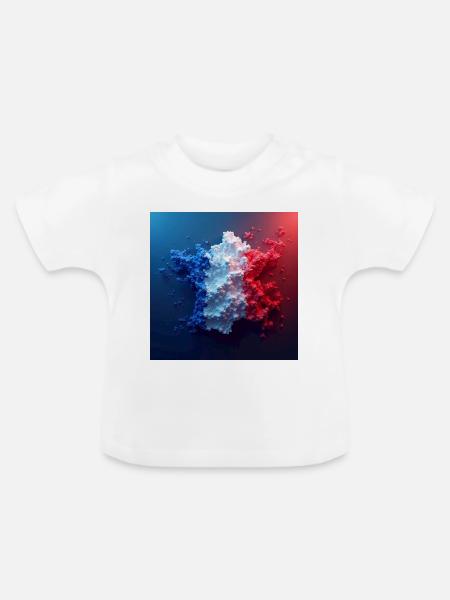 La France - Baby Bio-T-Shirt mit Rundhals - Weiß