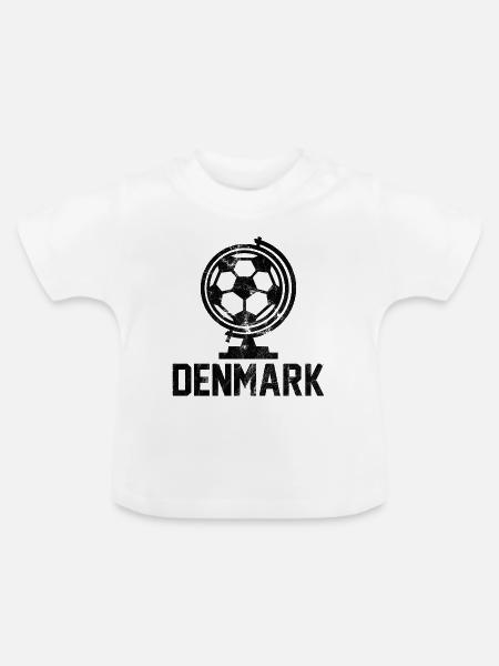 Denmark Fussball - Baby Bio-T-Shirt mit Rundhals - Weiß