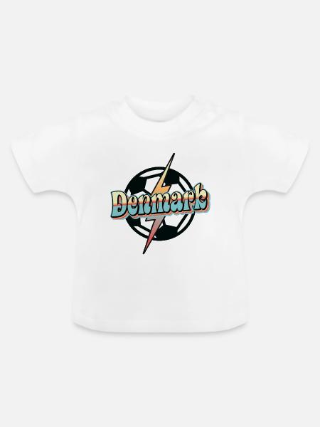 Denmark Fussball - Baby Bio-T-Shirt mit Rundhals - Weiß