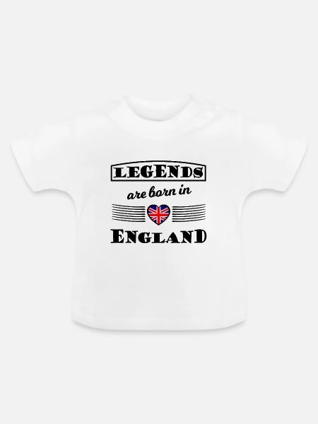 Herz mit Union Jack Flagge - Baby Bio-T-Shirt mit Rundhals - Weiß