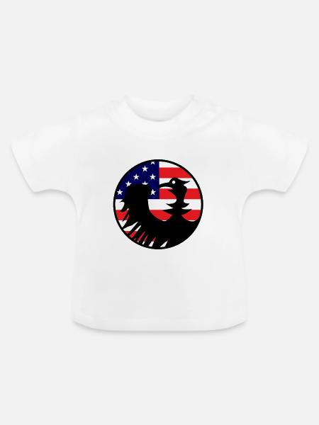 Adlerflagge USA Silhouette - Baby Bio-T-Shirt mit Rundhals - Weiß