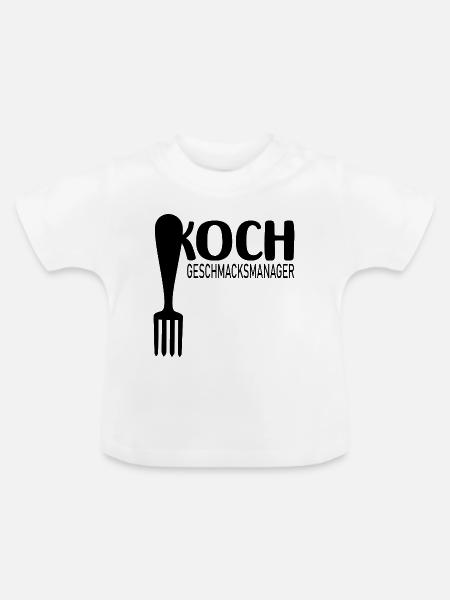 Geschmacksmanager Papa Koch - Baby Bio-T-Shirt mit Rundhals - Weiß
