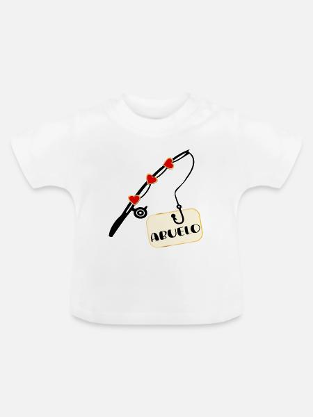Spanien Großvater Fischer - Baby Bio-T-Shirt mit Rundhals - Weiß
