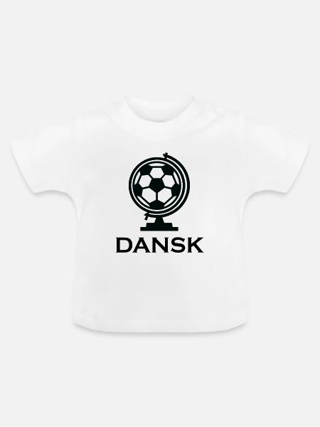 Denmark Dansk Fussball - Baby Bio-T-Shirt mit Rundhals - Weiß